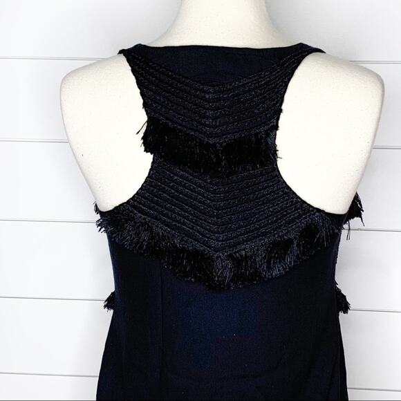 Mara Hoffman Rope Fringe Racerback Tank Top Black Size Small - Picture 7 of 8